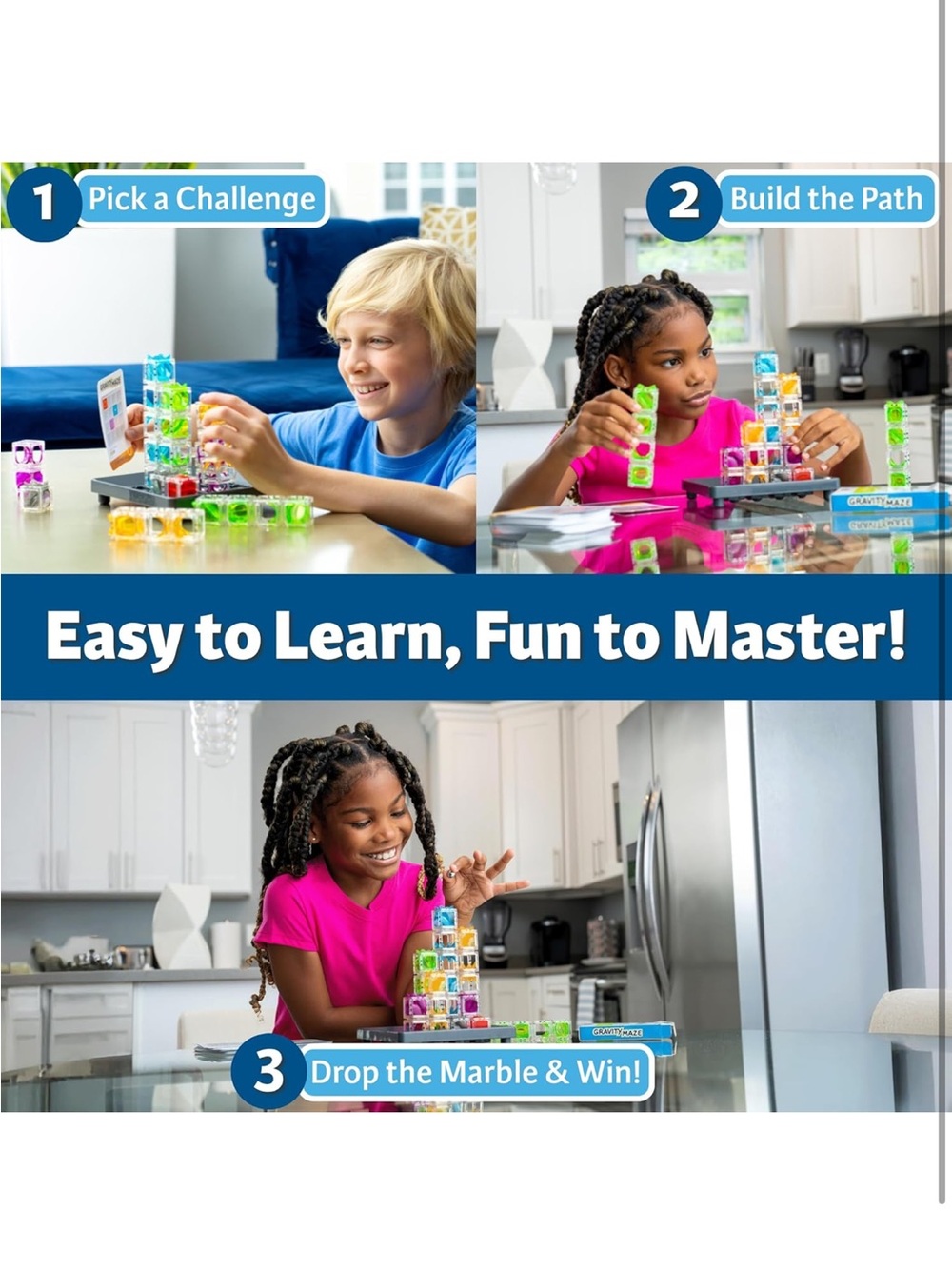 ThinkFun Gravity Maze Falling Marble Logic Game - Multi-Color - Picture 2 of 6